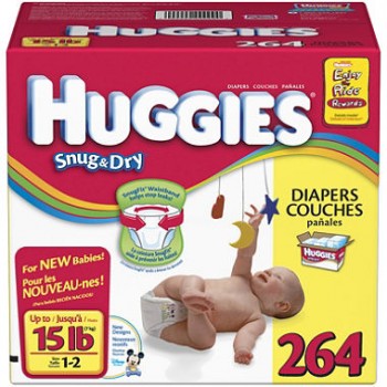 Carton of Huggies 264 stage 1-2